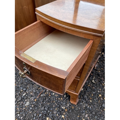 208 - A 20th century walnut dressing table, central mirror flanked by two banks of three drawers