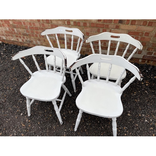 215 - A set of four white painted chairs