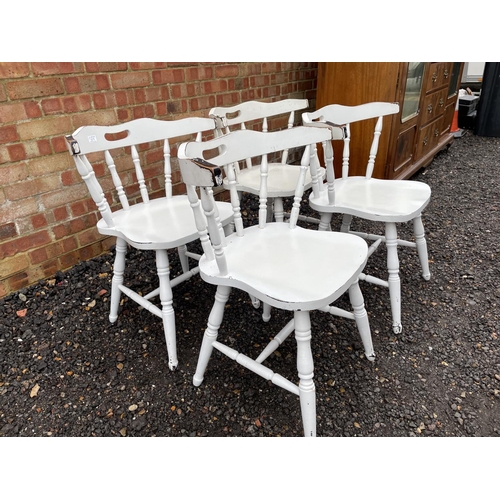 215 - A set of four white painted chairs