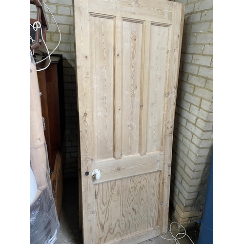 250 - Six Victorian solid pine internal doors, three striped and three painted white