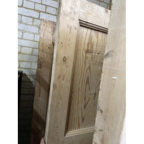 250 - Six Victorian solid pine internal doors, three striped and three painted white