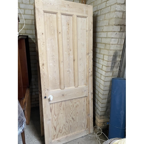 250 - Six Victorian solid pine internal doors, three striped and three painted white