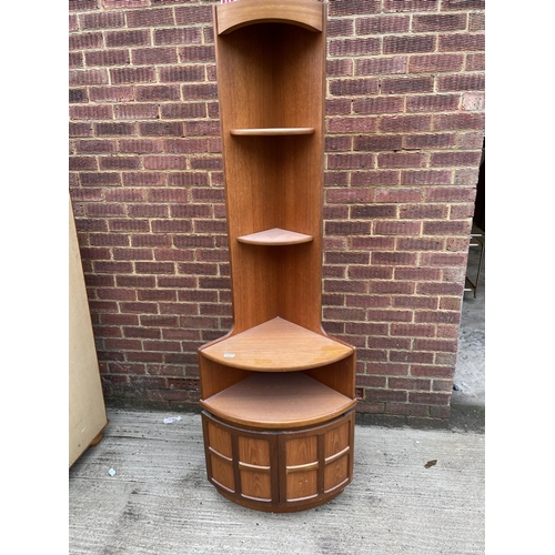 258 - A Nathan teak corner bookcase