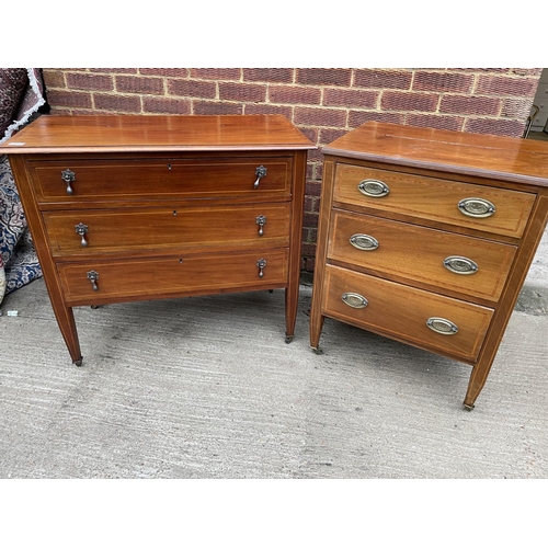 296 - Two Edwardian mahogany chests of three drawers