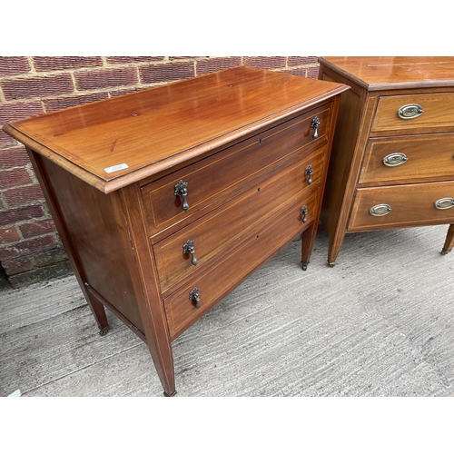 296 - Two Edwardian mahogany chests of three drawers