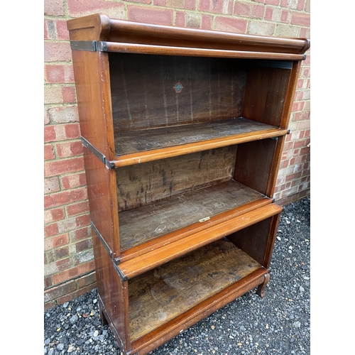 312 - A open fronted three section globe wernicke bookcase