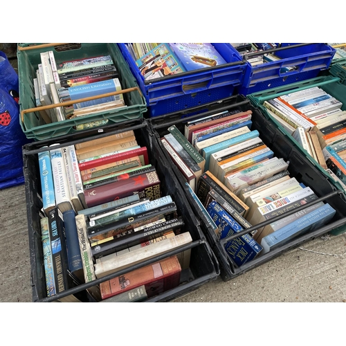 381 - 8 crates of modern books including penguin books (crates not included)