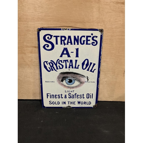 481 - Strange's A-1 crystal oil enamel sign, 30 x 22cm