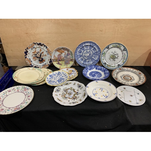 509 - 15 old plates, Masons etc