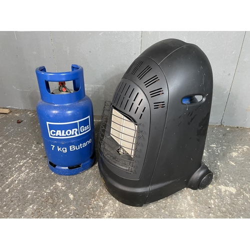 68 - A calor glas heater with two bottles each 50% full