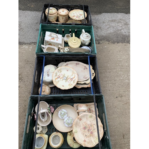 860 - Four crates of old decorative china