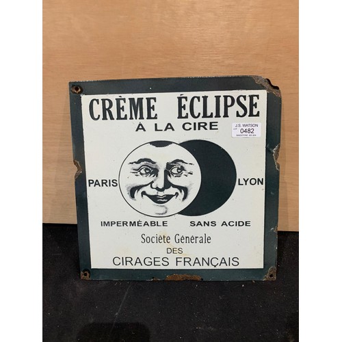 482 - Creme Eclipse enamel sign 30 x 30cm