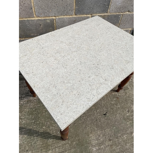34 - A single drawer pine kitchen table fitted with a Formica top 75x110