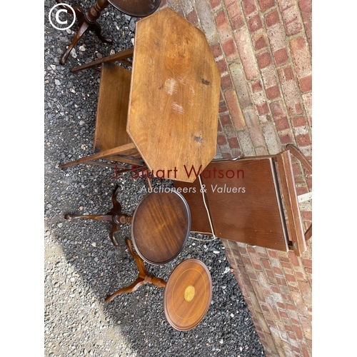 27 - An occasional table together with a valet and 5 wine tables