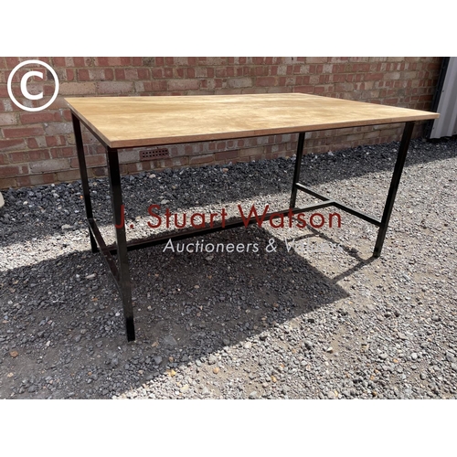 34 - An industrial lab style table 124x64x68