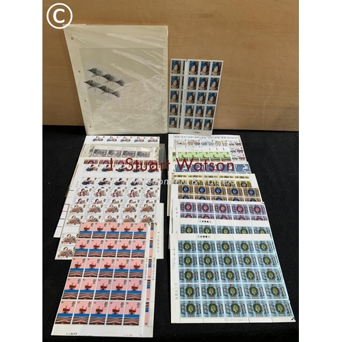 713 - 18 sheets and part sheets Mint stamps