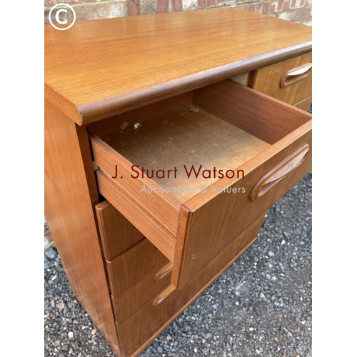 81 - Large teak tallboy chest of 6 drawers by Merrydew