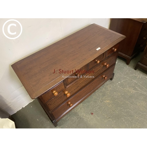 362 - A stag minstrel chest of six drawers
