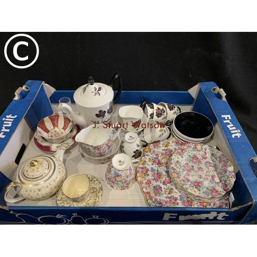 1068 - Royal Albert coffee ware and chintz part tea ware and other decorative china