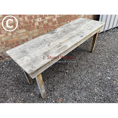 128 - Large vintage pine folding laundry table