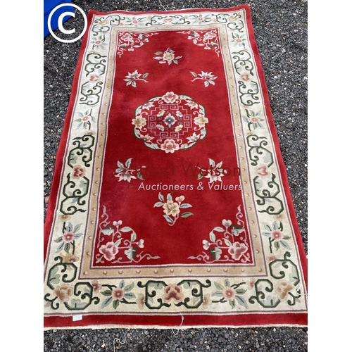 130 - a red pattern Chinese rug 220x125