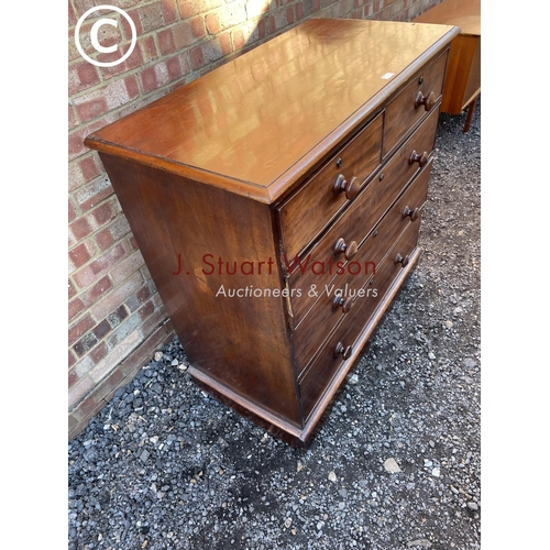 146 - A Victorian mahogany chest of five drawers