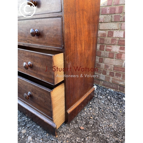 146 - A Victorian mahogany chest of five drawers