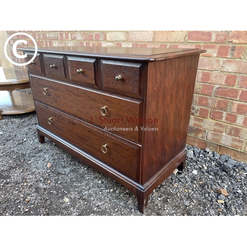 157 - A stag chest of six drawers