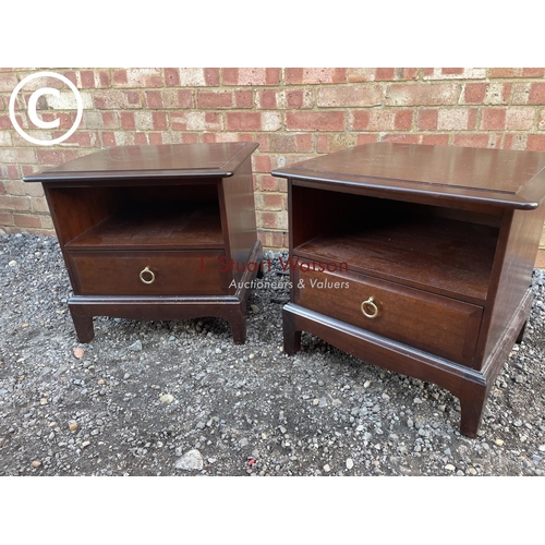 158 - A pair of stag single drawer bedsides