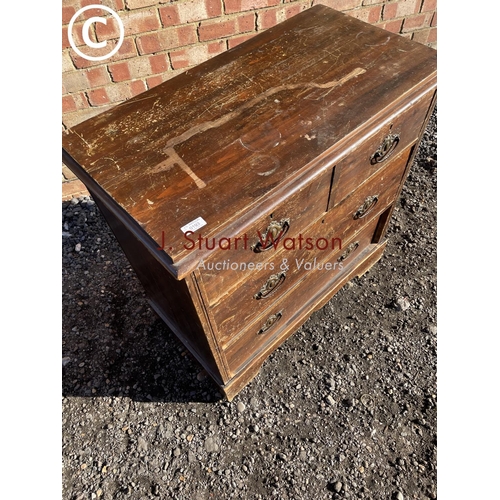 193 - An antique pine chest of four drawers