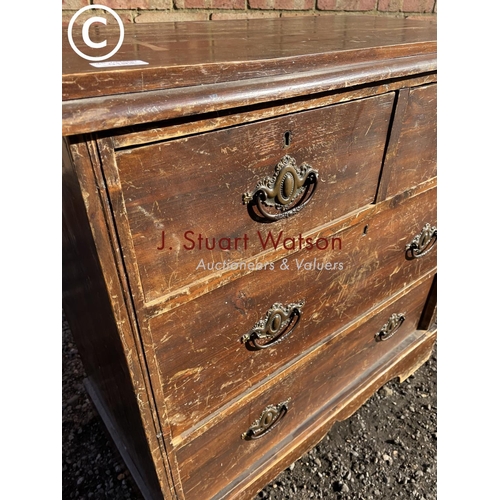 193 - An antique pine chest of four drawers