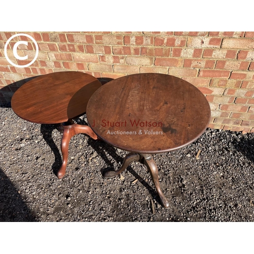 213 - Two Victorian mahogany tripod tables