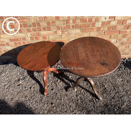 213 - Two Victorian mahogany tripod tables