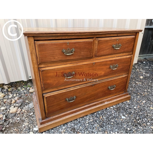 243 - An Edwardian satinwood chest of four drawers