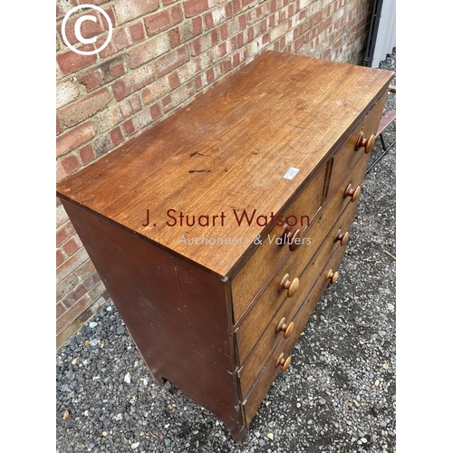 285 - A Victorian mahogany chest of five drawers