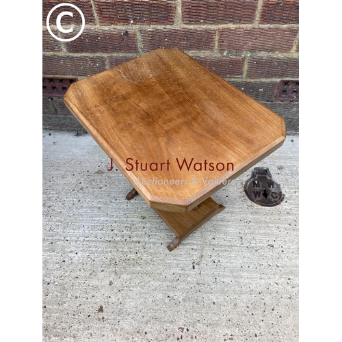 330 - A mid century teak elephant occasional table