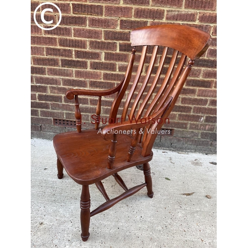 343 - A country pine Windsor carver chair