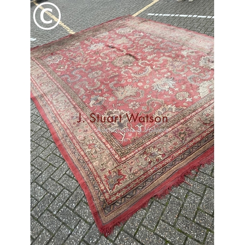 357 - A very large red and gold pattern Turkish rug 300x395