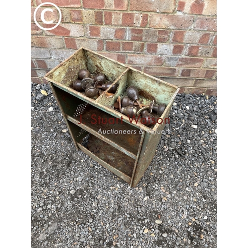 40 - A green painted vintage parts bin