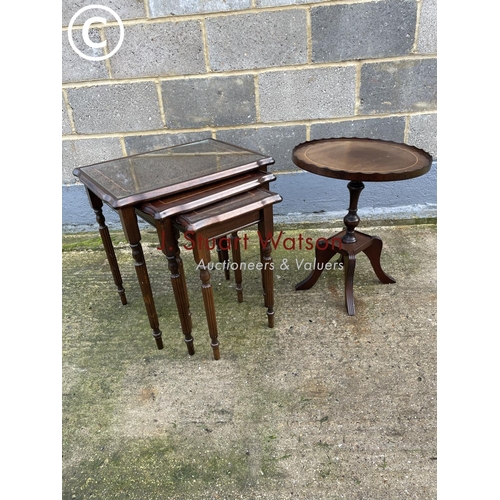 410 - Reproduction nest of three together with a occasional table