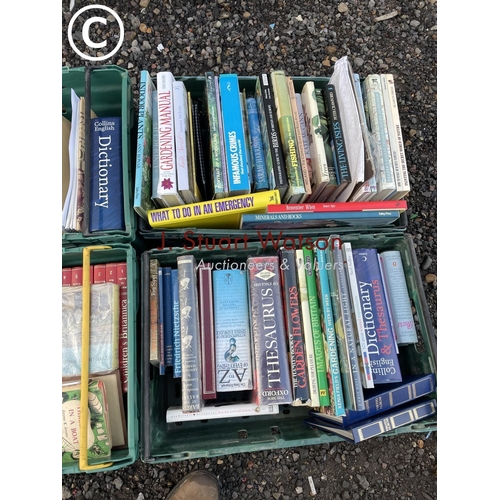 419 - Five trays of assorted books (crates not included)