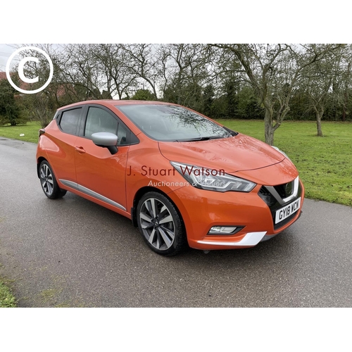 482 - 2018 Nissan Micra Tekna 1.0L Petrol -7263 Miles - MOT 30/05/2022 - Car is fitted with sat nav, rever... 