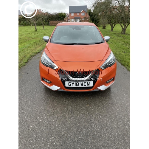 482 - 2018 Nissan Micra Tekna 1.0L Petrol -7263 Miles - MOT 30/05/2022 - Car is fitted with sat nav, rever... 