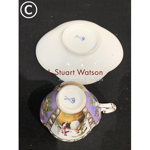 545 - Blue Cross Augustus Rex cup and saucer