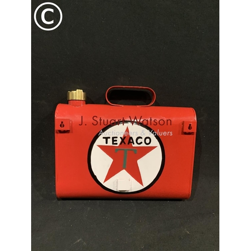 550 - Texaco oil can with hanging mounts, width 35cm