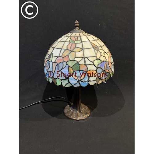 595 - Tiffany style table lamp, height 44cms