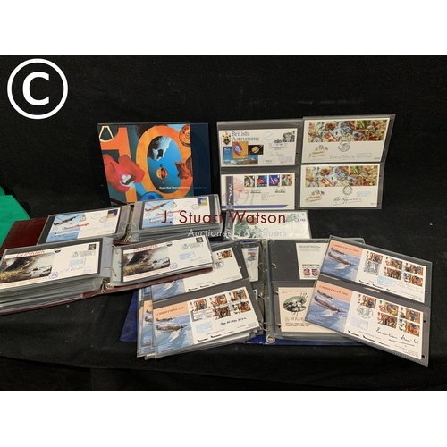 599c - Three Albums containing approx 240 GB and other First Day Covers, many bearing relevant signatures t... 