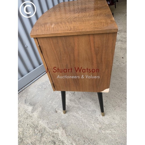 599e - A Walnut Record Cabinet