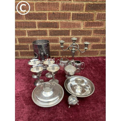 643 - Collection of silver platedware