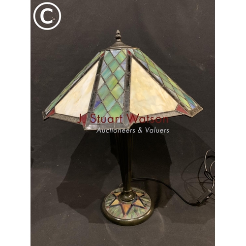 792 - Tiffany style Lamp on heavy base, height 64cms